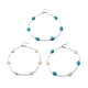 3шт 3 цветных окрашенных синтетических бирюзовых черепаховых и акриловых ожерелья из бисера NJEW-JN04036-1