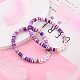 Polymer Clay Heishi Beads Stretch Bracelets BJEW-JB05711-01-5