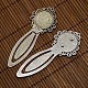 20mm Clear Domed Glass Cabochon Cover for Antique Silver DIY Alloy Portrait Bookmark Making DIY-X0125-AS-NR-4