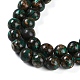 Собранные нити бусин из натурального малахита и бронзита G-A230-D02-02-4