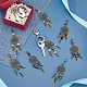 SUPERFINDINGS 5 Colors 30PCS Dream Catcher Charms Woven Web Pendants with Lobster Claw Clasps Woven Net Charms with Feather Alloy Pendants with with Gemstone Beads for Jewelry Keyrings Making HJEW-AB00526-7