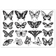 GLOBLELAND Vintage Realistic Butterfly Clear Stamps for DIY Scrapbooking Decor Butterfly Specimen Transparent Silicone Stamps for Making Cards Photo Album Decor DIY-WH0296-0009-8