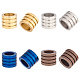 UNICRAFTALE 16pcs 4 Colors Grooved Column Beads 10/11mm Stainless Steel Column Beads 6.5mm Large Hole Metal Loose Beads Spacers for Jewelry Making Leaf Free STAS-UN0011-94-1