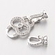 Brass Micro Pave Cubic Zirconia Fold Over Clasps ZIRC-I014-70-FF-4