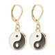 3 paires 3 style rond plat avec boucles d'oreilles pendantes en émail en alliage yin yang et boucles d'oreilles à levier et à levier EJEW-JE04893-4