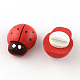 Dyed Beetle Wood Cabochons with Label Paster on Back WOOD-R255-05-2
