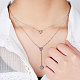 SHEGRACE Rhodium Plated 925 Sterling Silver Two-Tiered Necklaces JN701A-3