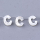 天然石シーシェルビーズ  パールシェルのホワイトシェルマザー  トップドリルビーズ  文字.c  10x2.5~11.5x3mm  穴：0.8mm SHEL-T012-60C-1