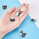 SUNNYCLUE 5Pcs 5 Styles Astronaut Planets Alloy Enamel Brooches with Butterfly Clutches Designs Brooch Pins for Backpacks Badges Hats Bags Lapel Pins Accessory for Women JEWB-SC0001-06-3