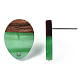 Resin & Walnut Wood Stud Earring Findings MAK-N032-006A-H03-4