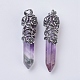 Natural Amethyst Pointed Pendants G-F529-B06-1