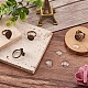 キットを作るfashewelry指輪  40個の調整可能な真鍮製の指輪コンポーネントを含む  40個の透明なティアドロップガラスカボション  アンティークブロンズ  ガラスカボション：40個 DIY-FW0001-12-5