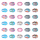 PandaHall 40pcs 10 Color Print Shell Beads Alloy Cowrie Shell Charms Beads for DIY Summer Beach Craft Jewelry Making Accessories PALLOY-PH0013-25-1