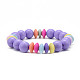 Bracelets extensibles en perles rondes et rondelles en acrylique opaque BJEW-JB09099-4