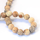 Frosted Natural Picture Jasper Round Bead Strands X-G-E334-6mm-26-3