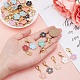 SUNNYCLUE 1 Box 50Pcs Flower Enamel Charms Cherry Blossom Knitting Stitch Markers Clip On Bracelet Charms for Jewellery Making Sewing Weaving Zipper Pull Charm with Lobster Clasp Locking Crochet HJEW-SC0001-19-3
