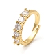 Латунные микро проложить пальцев кольца кубического циркония RJEW-P166-08A-G-4