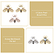 DICOSMETIC 5Pcs 5 Colors White Imitation Pearl with Rhinestone Bee Brooch Pin JEWB-DC0001-10-3