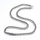 Collares de cadena de eslabones cubanos con corte de diamante de acero inoxidable 304 para hombres NJEW-L173-002A-P-2