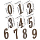 アンティークブロンズメッキ鉄の家の住所番号  粘着式  サドルブラウン  10個/セット AJEW-GF0001-05-1-2
