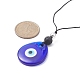 Lampwork Evil Eye & Natural Lava Rock & Synthetic Hematite Pendant Necklace with Nylon Thread NJEW-JN04323-3