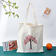 Набор для вышивания холщовой сумки Wadorn «сделай сам» с узором «дерево» DIY-WH0297-14-5