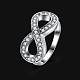 Tin Alloy Czech Rhinestone Infinity Rings For Women RJEW-BB16351-6P-2