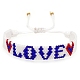 Mot d'amitié amour métier à tisser motif perles de rocaille miyuki bracelets pour femme BJEW-C011-28-2