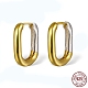 Boucles d'oreilles créoles en argent sterling 925 bicolore pour femme EJEW-F317-26GP-1
