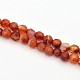 Dyed Faceted Round Natural Striped Agate/Banded Agate Beads Strands G-E302-088-4mm-02-1