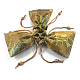 中国風の花柄のサテンジュエリーパッキングポーチ  巾着ギフトバッグ  長方形  ダークチソウ  14.5x10.5cm PW-WG56086-07-1