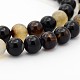 Agate noire teints chapelets de perles rondes G-P070-22-6mm-1
