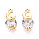 Латунные микро проложить кубического циркония подвески KK-N263-73A-G-1