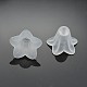 White Frosted Transparent Acrylic Flower Beads X-PLF018-01-1