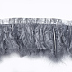 トルコ羽フリンジトリミング  マスクと衣装のアクセサリー  染め  濃いグレー  120~180ミリメートル、約2 M /袋 FIND-T037-03B-3