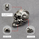 Arricraft 2 pcs perles en laiton crâne FIND-AR0002-30-4
