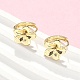 Серьги-кольца из латуни с цветком EJEW-Z102-01G-3