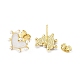 Rack Plating Brass Enamel Stud Earrings for Women EJEW-G311-02G-2