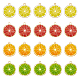 Dicosmetic 40 個 4 色グレープフルーツスライスチャームカラフルなオレンジレモンチャームかわいいフルーツダングルペンダントライトゴールド合金エナメルペンダントジュエリー工芸品作成用  穴：2mm ENAM-DC0001-16-1