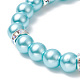 Pulseras de cuentas de perlas de imitación de vidrio BJEW-JB09367-5