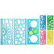 Set di righelli multifunzionali in plastica per disegno geometrico&nbsp;OFST-PW0005-01C-1