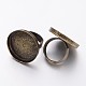 Antique Bronze Tone Adjustable Brass Ring Shanks X-KK-J057-AB-2