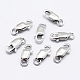Rhodium Plated 925 Sterling Silver Lobster Claw Clasps STER-K167-075C-P-2