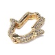 Brass Micro Pave Clear Cubic Zirconia Spring Gate Rings ZIRC-F120-008G-2