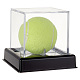 スクエア透明アクリルゴルフボールディスプレイケース  ブラックベースの防塵ゴルフボール収納ホルダー  透明  10.5x10.5x10cm AJEW-WH0016-09-1