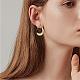 Chunky Hoop Earrings Open Oval Drop Earrings Teardrop Hoop Dangle Earrings Pull Through Hoop Earrings Threader Hoops Earrings Statement Jewelry Gift for Women JE1071A-6