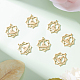 Beebeecraft 10Pcs/Box 18K Gold Plated Chakra Energy Charms Hollow Flower Yoga OM OHM Pendants Charms Craft Supplies for DIY Necklace Bracelet Earrings Jewelry Making STAS-BBC0001-24-4