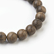 Bracciali elasticizzati in perle di sandalo tinto naturale BJEW-JB03843-01-2