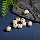 Des perles en bois naturel X-TB16mmY-8-3