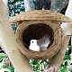 Casetta per uccelli in villa sospesa in paglia HJEW-WH0007-07-7
